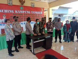 Danramil0816/07 Krembung Hadiri Lounching Kampung Tangguh Serentak 12 Desa di Wilayah Kec. Krembung
