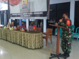 Danramil 0816/07 Krembung Hadiri Lounching Jatim Bermasker di Pendopo Baldes