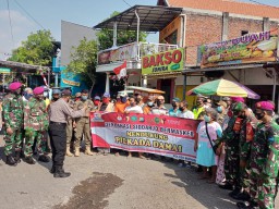 Koramil0816/03 Buduran Bersama sama menegakan disiplin kesehatan guna mencegah penyebaran covid 19 serta mendeklarasikan pilkada damai