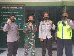 Jalin silaturahmi wakapolsek porong dan kabit binmas anjansana ke koramil 0816/04 porong