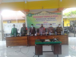Danramil 0816/13 Wonoayu Menghadiri Pelantikan Pejabat kepala desa wonokasian dan ketimang