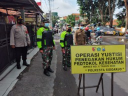 PPKM Penegakan hukum protokol kesehatan dalam rangka operasi yustisi di wilayah Kecamatan