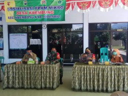 Danramil 0816/07 bersama Forkopimka Hadiri Sosialisasi PPKM Mikro Dan Stracing di 2 Desa Kec. Krembung
