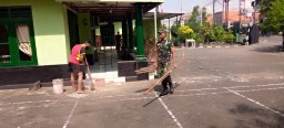 Koramil 0816/13 Wonoayu Laksanakan Pembenahan Dan Perbaikan Pangkalan