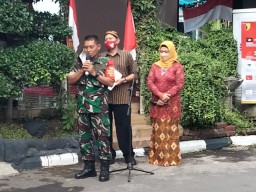 DANRAMIL 0816/14 TAMAN MENDAMPINGI TEAM PENILAI LOMBA KAMPUNG PANCASILA