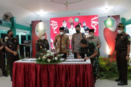 Dandim 0816/Sidoarjo Hadiri Peresmian 20 Rumah Restorative Justice di wilayah Kab Sidoarjo