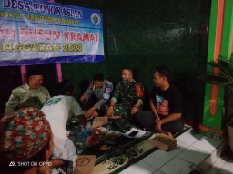 SERKA HAERUDIN BABINSA RAMIL 0816/13 MENGHADIRI MUSDES PENETAPAN RKP DESA TA 2023.