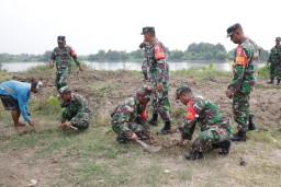 Kodim 0816/Sidoarjo laksanakan giat penghijauan di Desa Kedungpandan Tlocor
