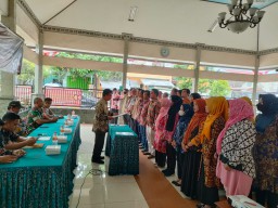 Babinsa dan Babinkamtibmas Jati hadiri pelantikan Pantarlih 2023.