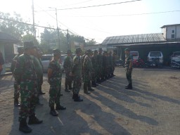 Cek Pasukan, Apel Pagi di Lokasi Rutilahu di Desa Buncitan Sedati