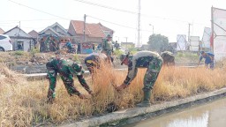 Bakti TNI Gotong Royong Membangun Desa Kodim 0816/Sidoarjo di Jedongcangkring Prambon