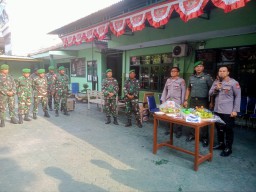 Sinergitas Koramil 0816/01 Sidoarjo dengan Polsek Sidoarjo Kota pada HUT TNI ke 78