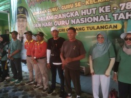 Danramil 0816/05 Tulangan Kapten Inf Moh.Said Bersama Muspika Dan Babinsa Hadiri Kegiatan Kegiatan Jalan Sehat HUT PGRI Ke-78