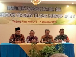 Babinsa Koramil 05/Tulangan Sertu Syamsudin Hadiri Bimtek Peningkatan Kapasitas Lembaga Kemasyarakatan Desa