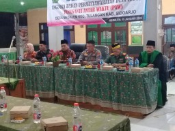 Serma Sukardi Babinsa Koramil 05/Tulangan Hadiri Pelantikan PAW BPDDesa Medalem