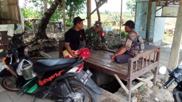 Babinsa Pagerngumbuk Serda Adi Mukhlas Memantau Dampak Curah Hujan Tinggi dan Angin Kencang di Desa Pagerngumbuk