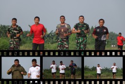 Olahraga menjaga kebugaran Prajurit Kodim 0816/Sidoarjo.