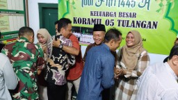 Anggota Koramil 0816/05 Silaturahmi dan Halal Bihalal Serta Pelepasan Purnawirawan Peltu Marjuki