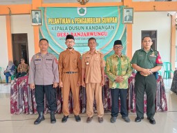 Babinsa Koramil 0816/11 Tarik Pelda Listiawan Hadiri Pelantikan Kepala Dusun Desa Banjarwungu