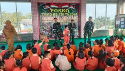Satgas TMMD ke-120 Kodim 0816/Sidoarjo Berikan Wawasan Kebangsaan kepada Siswa-siswi TK Darma Wanita Persatuan Desa Penambangan