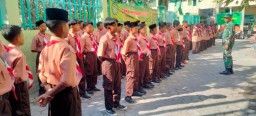 Koramil 0816/14 Taman Laksanakan Pemberian Materi Wawasan Kebangsaan dan PBB di SMP BAHAUDIN