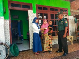 Babinsa Koramil 0816/05 Tulangan Monitor Perkembangan Stunting, Penurunan Signifikan di Wilayahnya