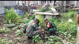 Babinsa Koramil 0816/17 Gedangan Bersama Forkopimka Tanam Pohon Mahoni untuk Lingkungan Lebih Hijau