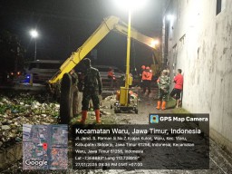 Kolaborasi Gotong Royong Siaga Bencana, Pembersihan Sampah di Jembatan Kali Sinir Desa Waru Berjalan Efektif