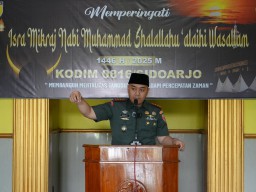 Peringatan Isra Mikraj Nabi Muhammad Shalallahu ‘alaihi Wasallam 1446 H/2025 di Kodim 0816/Sidoarjo