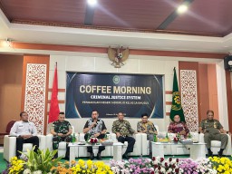Pererat Sinergi Penegakan Hukum, Dandim 0816/Sidoarjo Hadiri Coffee Morning Criminal Justice System di PN Sidoarjo