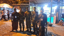 Babinsa Balongbendo Bersama Banser dan Warga Patroli Malam, Eratkan Kebersamaan di Gagangkepuhsari