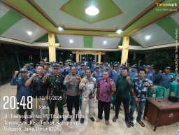 Babinsa Taman Beri Penguatan Linmas Desa Tawangsari untuk Tingkatkan Kesiapsiagaan dan Keamanan Wilayah