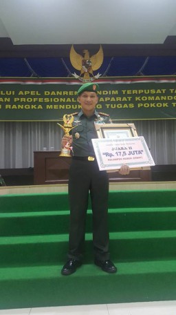 Dandim Sidoarjo Raih Juara 2 pada lomba essay TNI AD