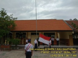 Danramil Tanggulangin bertindak sebagai pembina Upacara bendera Di SMPN 1 Tanggulangin