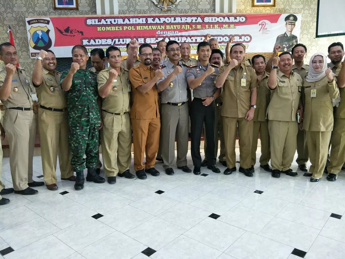 Peltu Dominggus menghadiri silaturrahmi Kapolresta Sidoarjo dengan para Kades