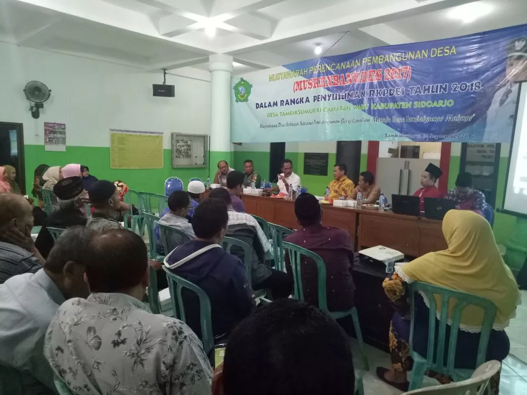 BABINSA KORAMIL 0816/16 WARU HADIRI MUSRENBANG DESA TAMBAK SUMUR WARU SIDOARJO