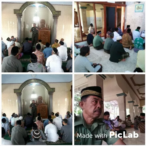 DANRAMIL 0816/13 WONOAYU BESERTA ANGGOTA NYA MELAKSANAKAN SHOLAT JUM’AT BERSAMA MASYARAKAT