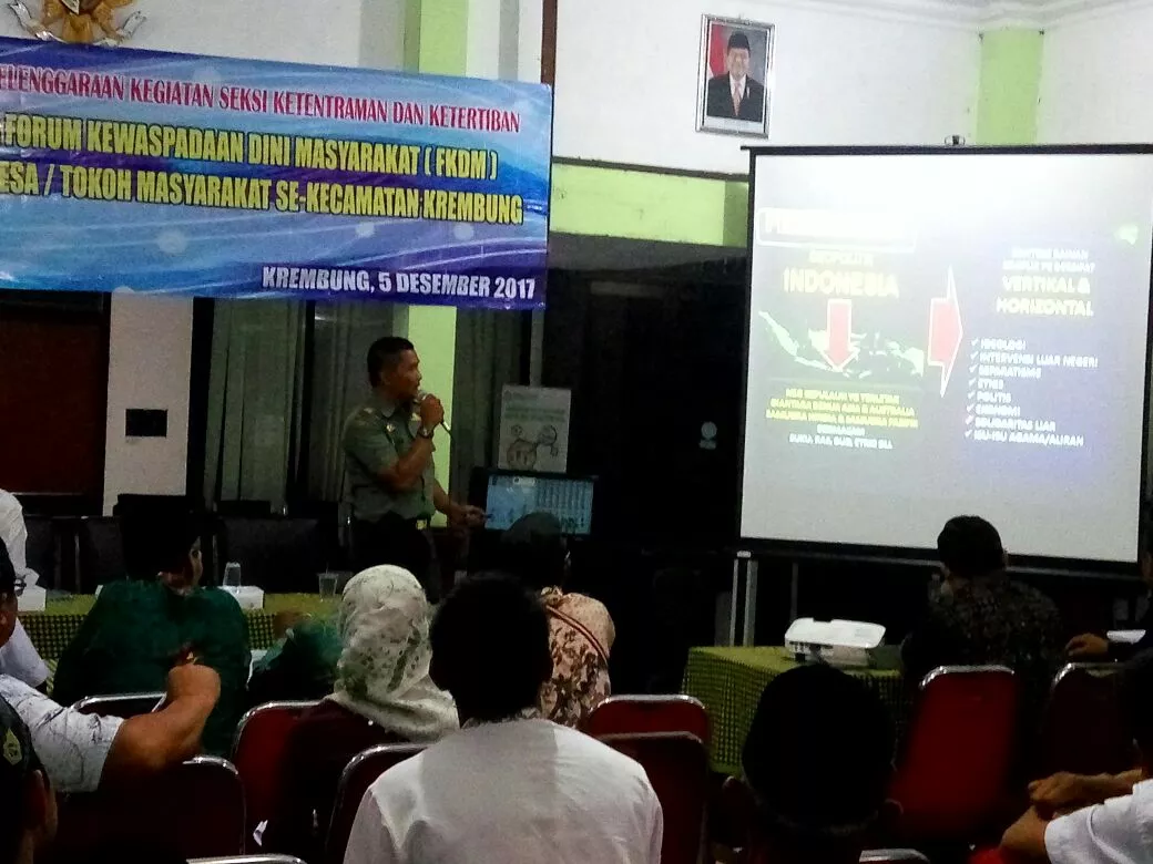 Danramil07 Hadiri Sosialisasi FKDM di Pendopo Kec.Krembung