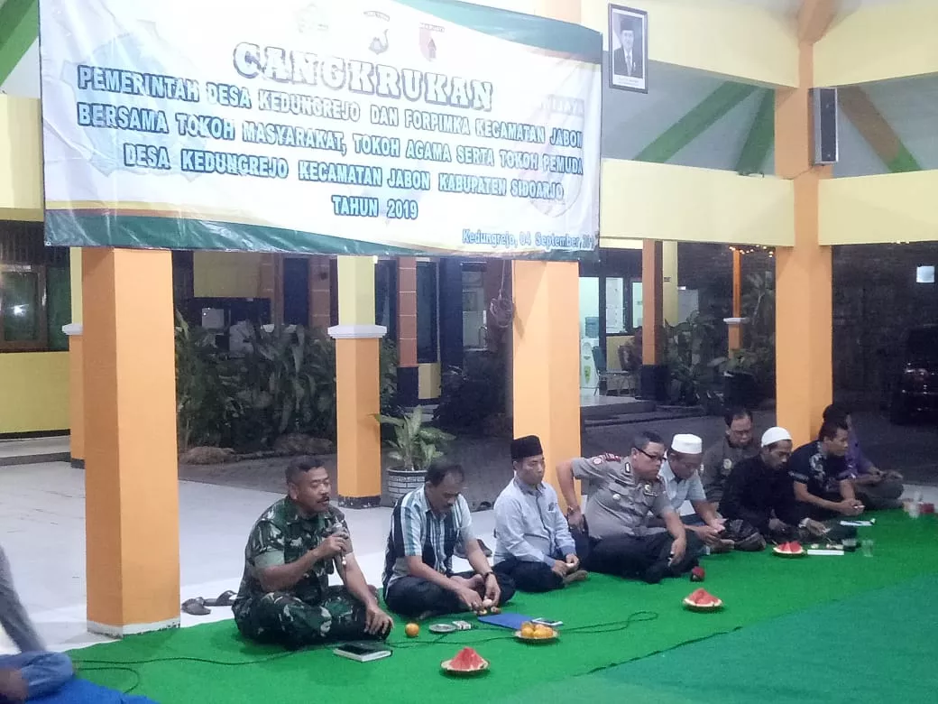 Koramil 0816/08 Jabon,Gelar Cangkrukan bareng Forkopimka di Desa Kedung Rejo