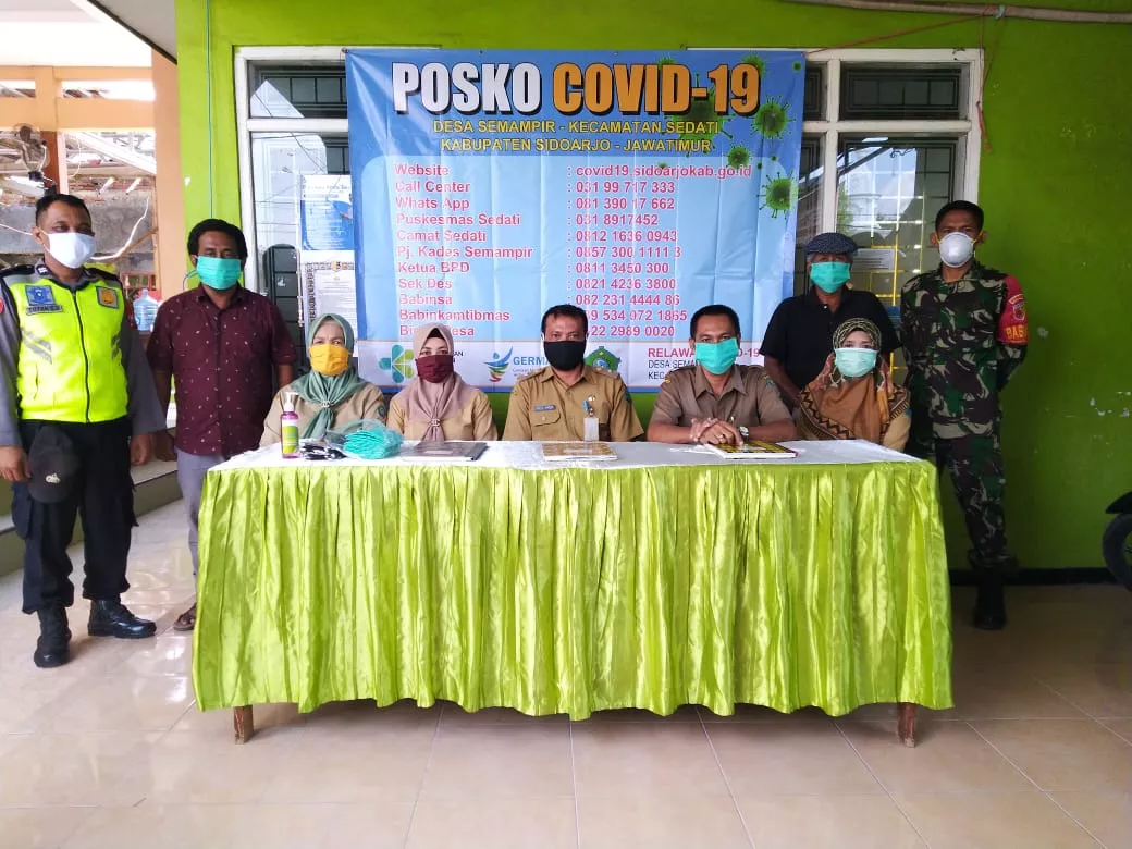 Babinsa Desa Semampir Pelda A Chusaini Hadir Dalam Pembentukan Posko Penanggulangan Virus Corona