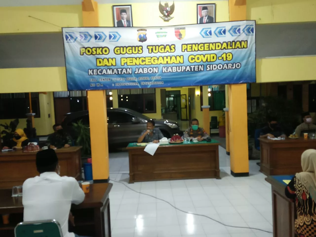 Danramil 0816/08 Jabon, Hadiri Sosialisasi PSBB Tahap II Di Pendopo Kecamatan Jabon