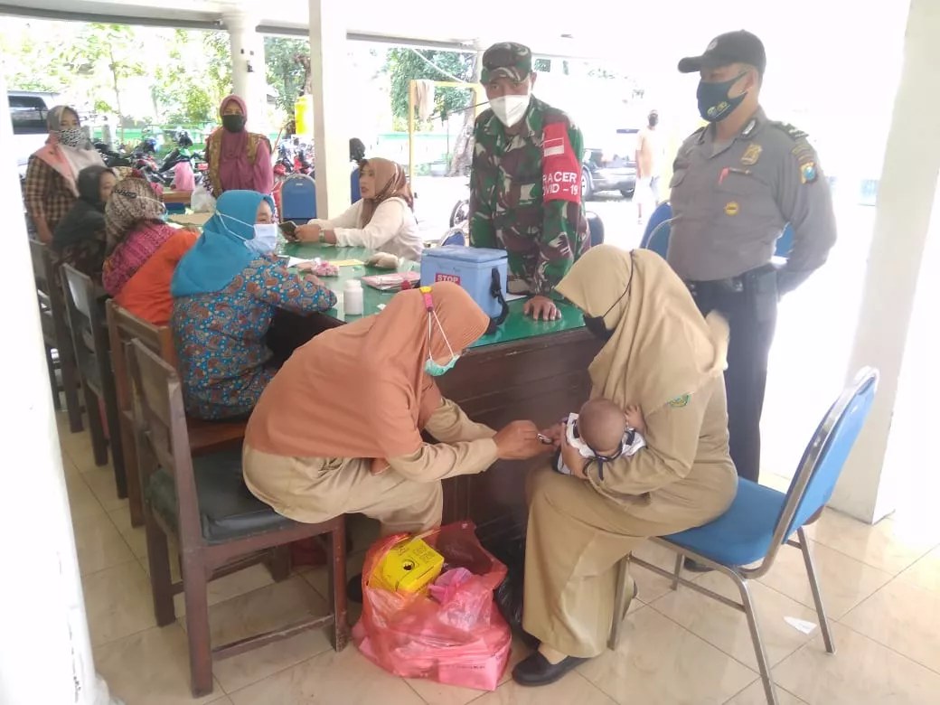 Babinsa Jabon Hadiri Posyandu Balita Di Masa Pandemi Covic 19