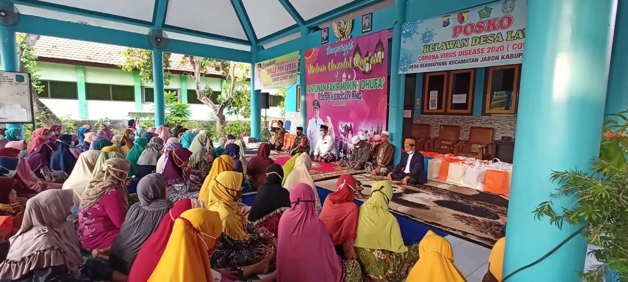 Babinsa Jabon Hadiri kegiatan Pemberian Santunan Kaum Duafa Dan Anak Yatim Piatu Di Ds Keboguyang.