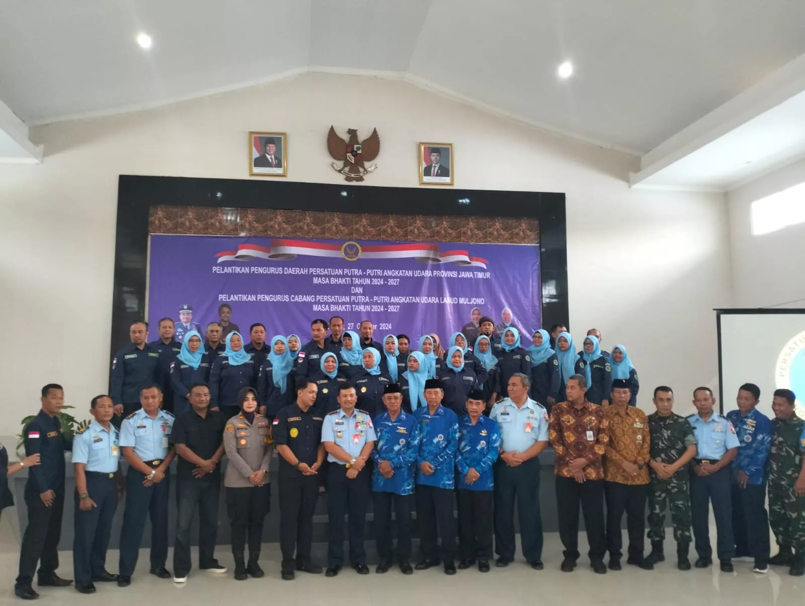 Danramil 0816/18 Sedati Hadiri Pelantikan PD PPPAU Jawa Timur dan PC PPPAU Lanud Muljono Masa Bakti 2024-2027