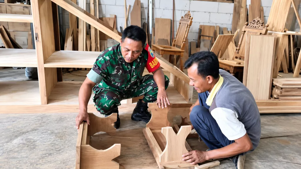 Babinsa Jambangan Dampingi Warga Kembangkan Usaha Mebel